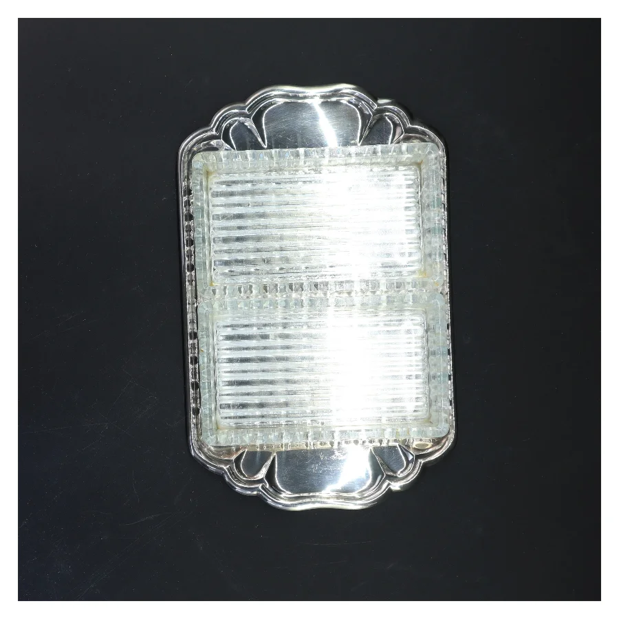 Glas skålesæt med bakke (str. 23x15 cm)