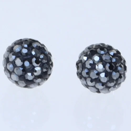 Sølv ørestikker med krystal perler (str. 20 mm)