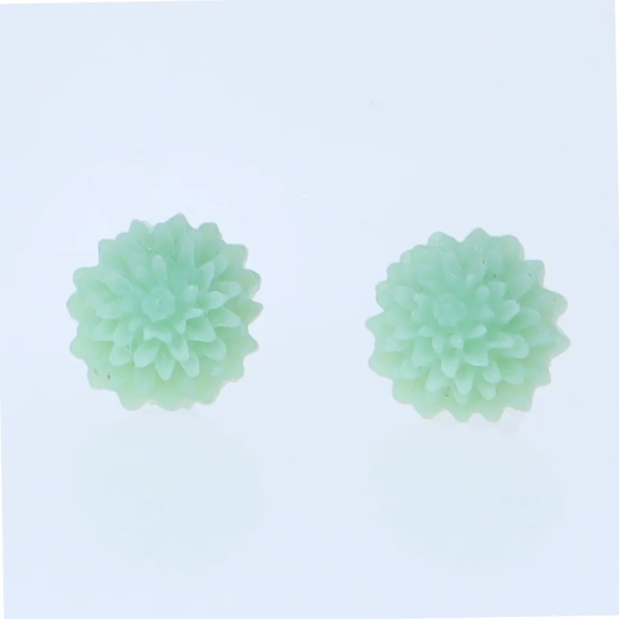 Blomsterformede ørestikkers i lysegrøn (str. 15 mm)
