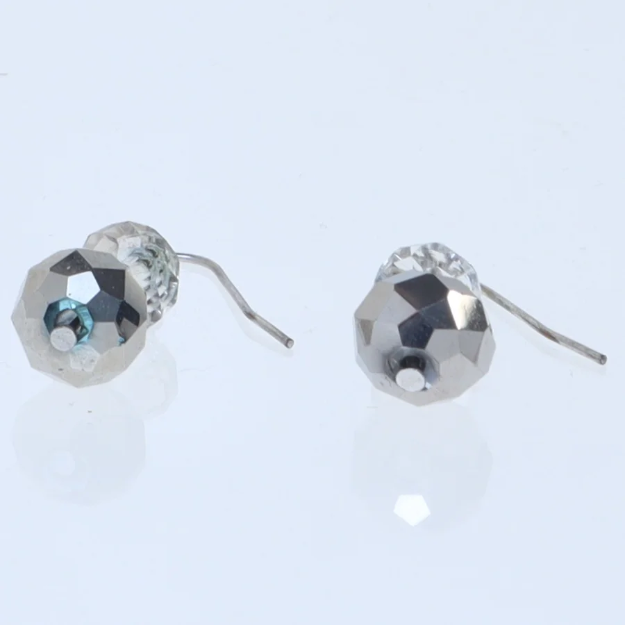 Sølvøreringe med krystaller (str. 25 mm)