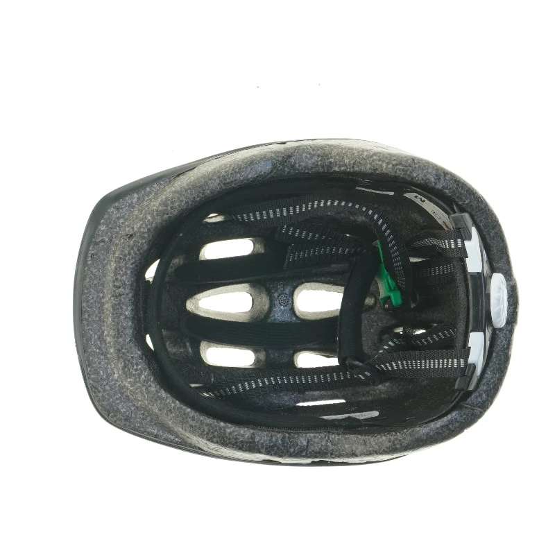 Cykelhjelm med gul og sort flamme design fra Biltema (str. m)