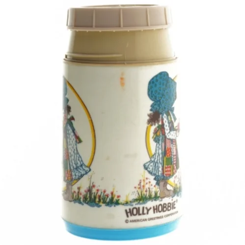Vintage/retro Holly Hobbie termoflaske fra Aladdin (str. Ø. 7,5 cm. længde. 16,5 cm)