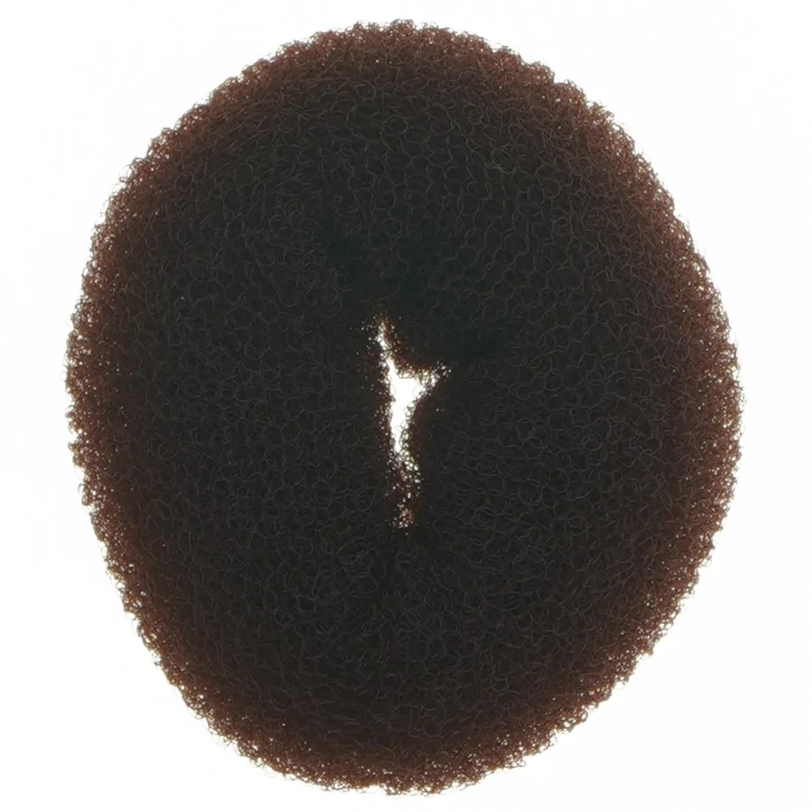 Ubrugt hår donut brun (str. Ø 12,5 cm)