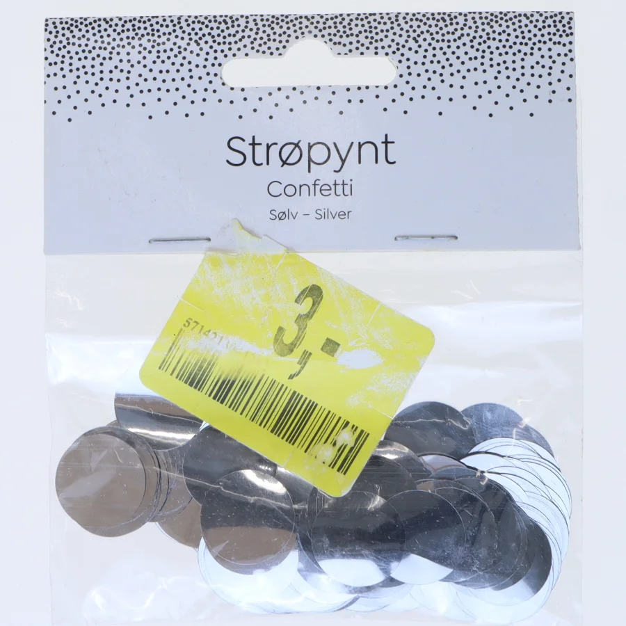 Sølv strøpynt konfetti