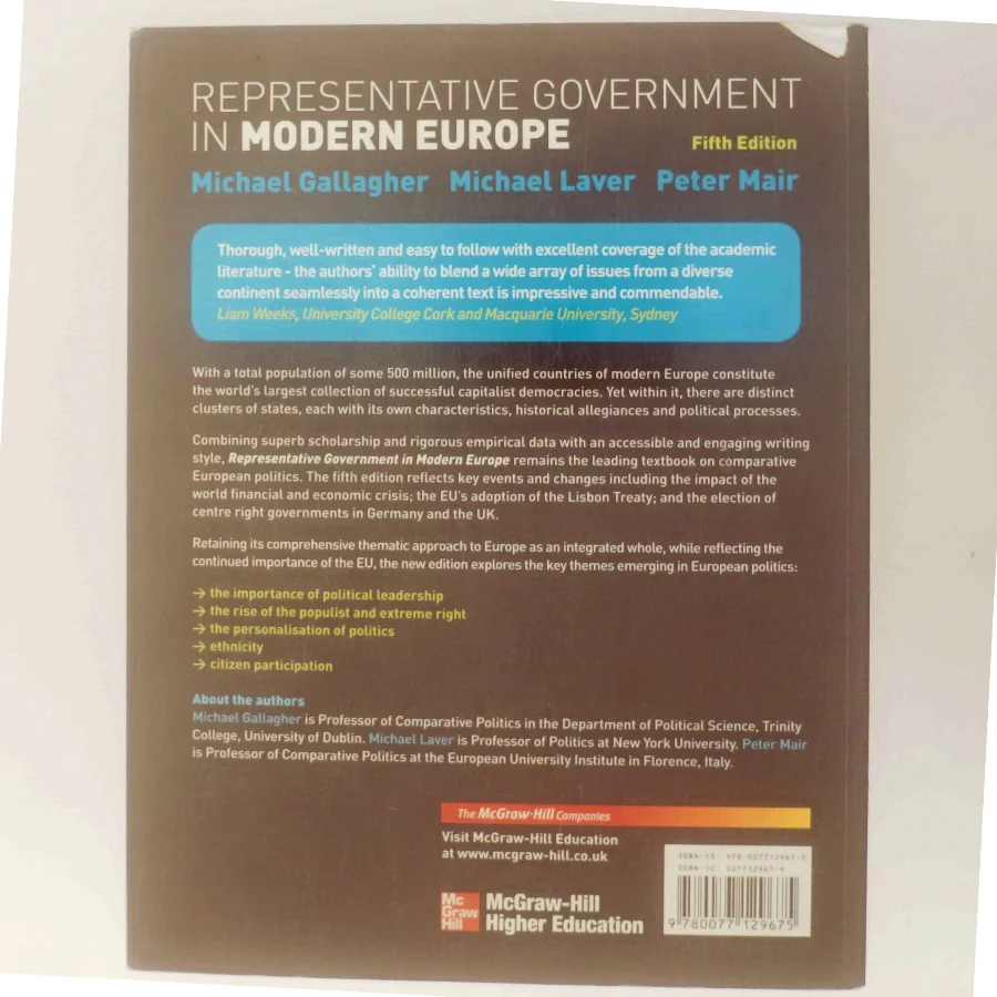 Representative Government in Modern Europe (Bog)