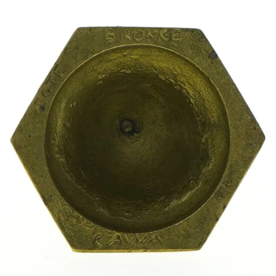 Bronze lysestage fra Cawa (str. 6 x 6 cm)