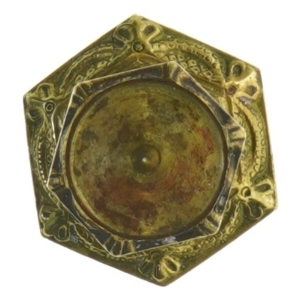 Bronze lysestage fra Cawa (str. 6 x 6 cm)