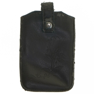 Læder etui til mobil (str. 13,5x9,5 cm)