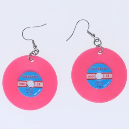 Disko LP plade øreringe (str. Ø 40 mm)