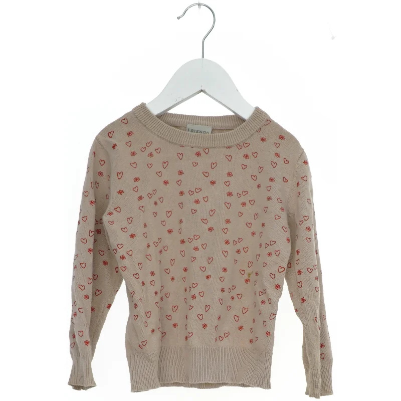 Børnesweater med hjerter og blomster fra Friends (str. 104)