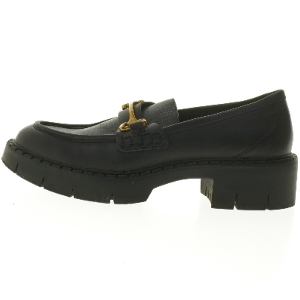 Sort læder loafers med gulddetaljer fra Mng (str. 36 )