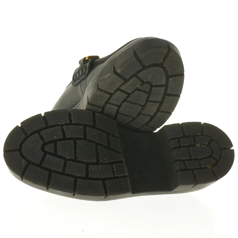 Sort læder loafers med gulddetaljer fra Mng (str. 36 )