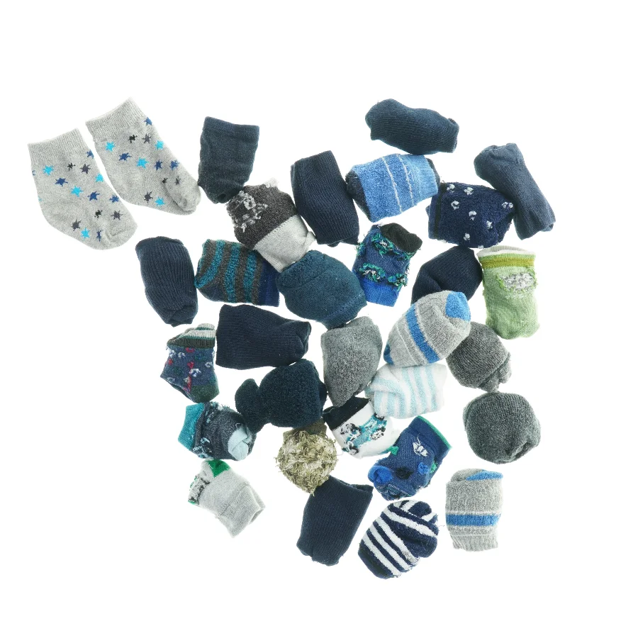 Blandede børnesokker (str. Fodlængde 9 cm)