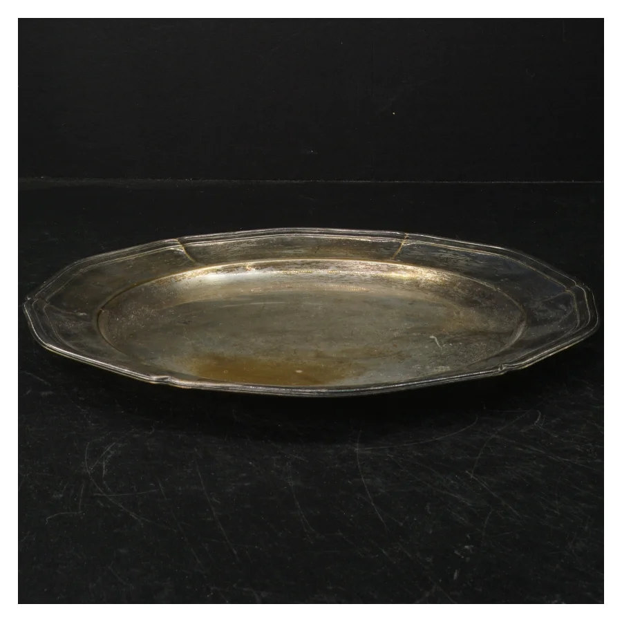 Sølvfarvet bakke (str. Ø. 27 cm)
