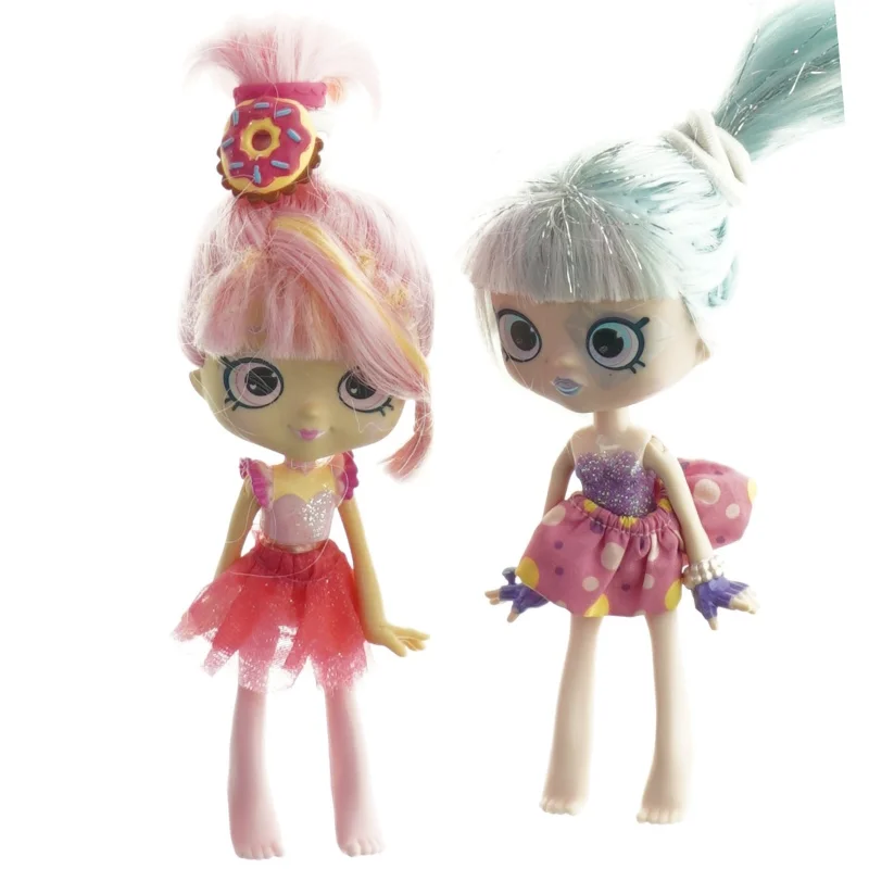 Dukker med farverigt hår og tilbehør (str. 13 cm)