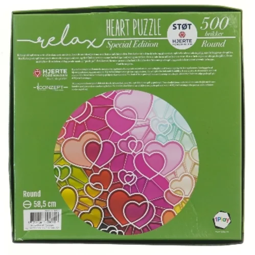  Puslespil (heart puzzle) med 500 brikker