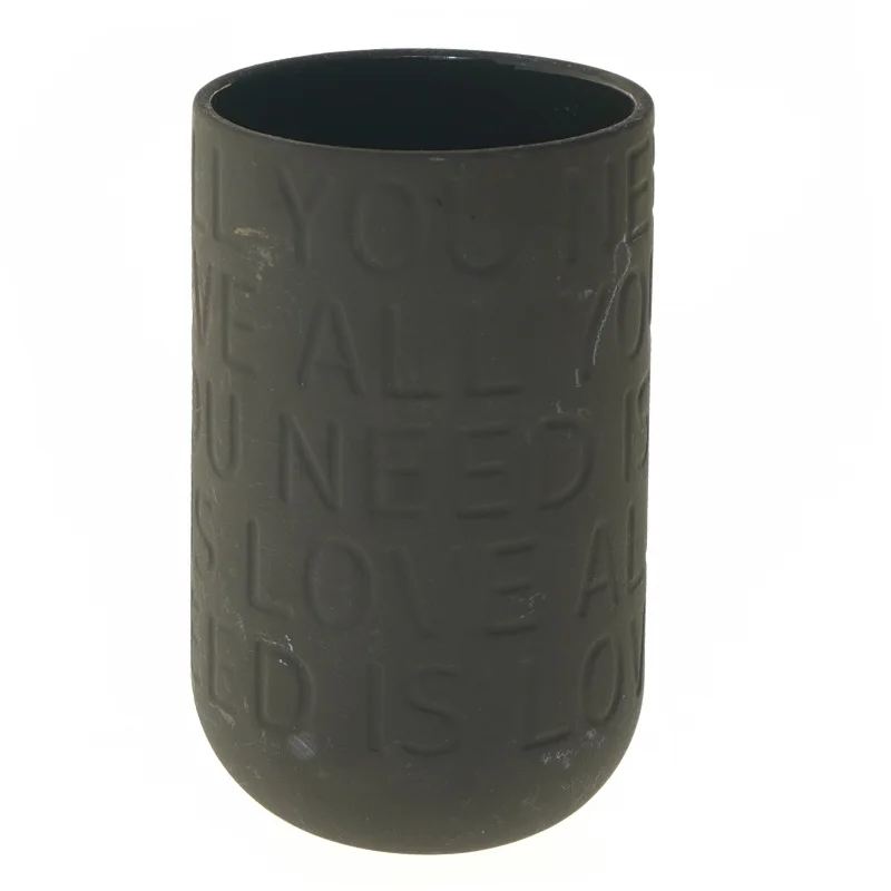 Sort keramikvase fra Kähler (str. Ø 10 cm længde 17 cm)