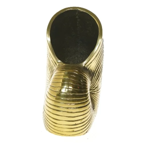 Guld vase i sneglehusform (str. 18,5 cm)