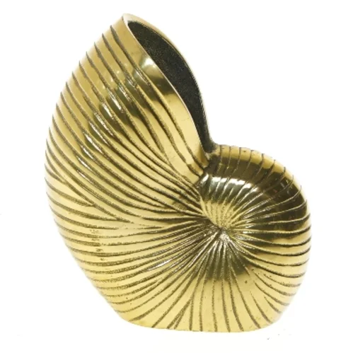 Guld vase i sneglehusform (str. 18,5 cm)