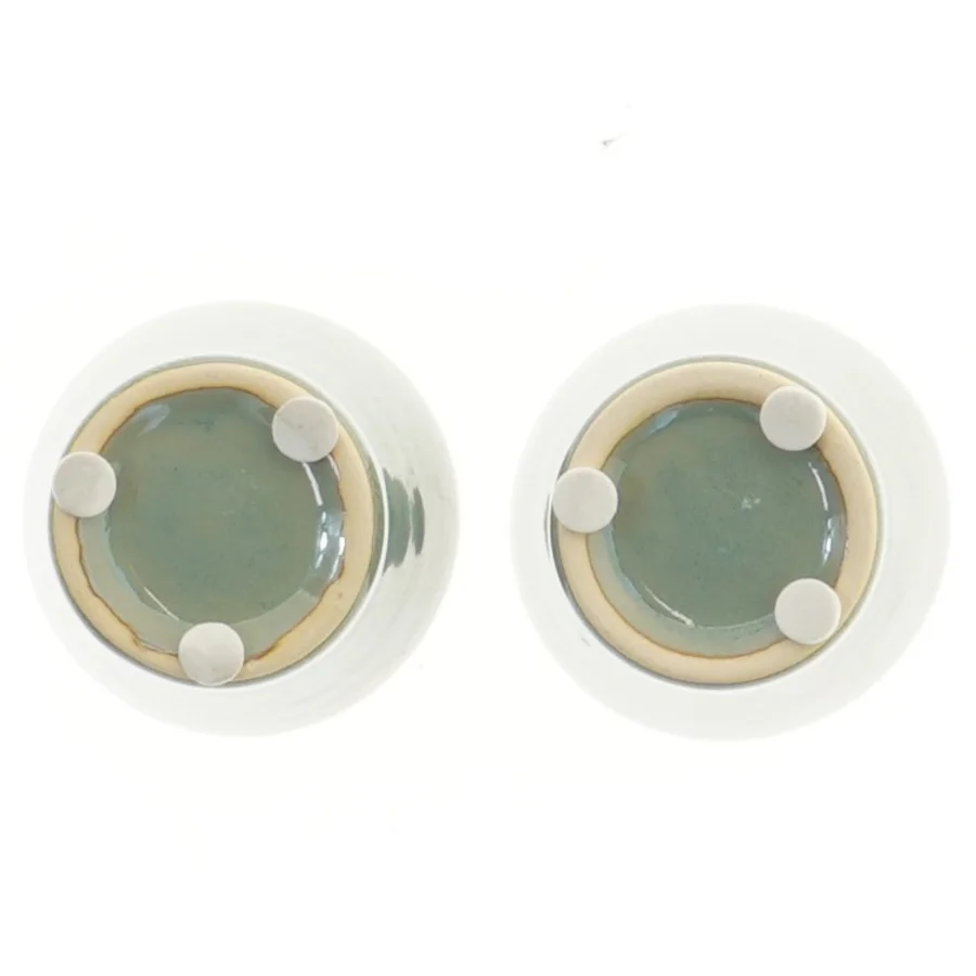 Grønne keramiske potter, 2 stk. (str. 2 stk Ø 7 cm længden6 cm)