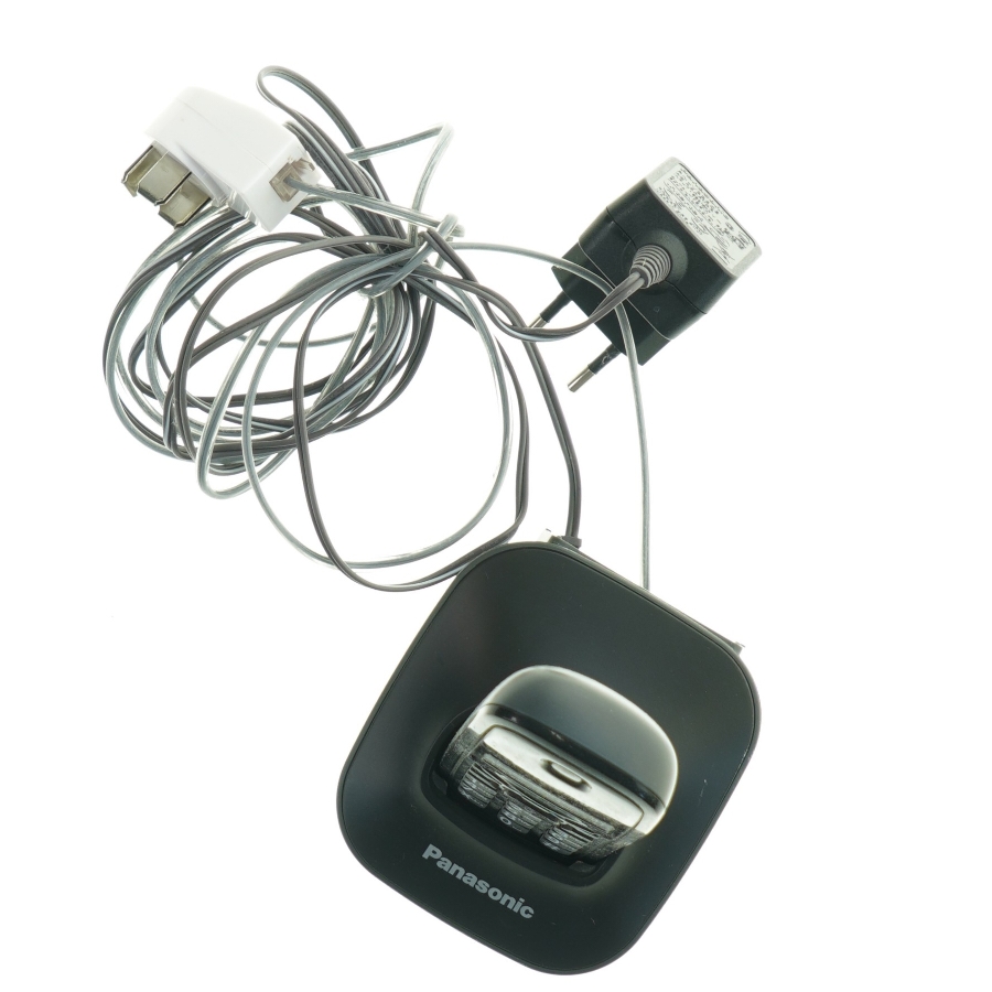 Trådløs telefon med oplader fra Panasonic (str. 18 x 9 cm)