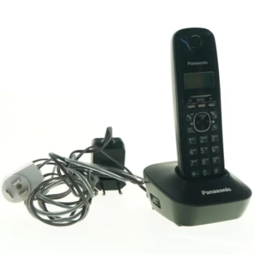 Trådløs telefon med oplader fra Panasonic (str. 18 x 9 cm)