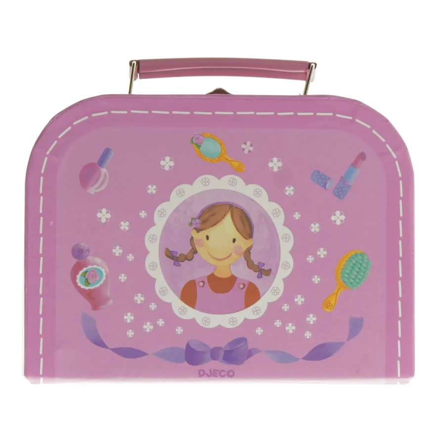 Dukke makeup- og pleje sæt med kuffert fra Djeco (str. 19,5x14,5 cm)