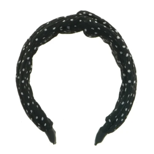 Sort pandebånd med hvide prikker (str. 15 x 14 x 5,5 cm)