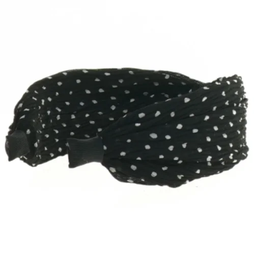 Sort pandebånd med hvide prikker (str. 15 x 14 x 5,5 cm)