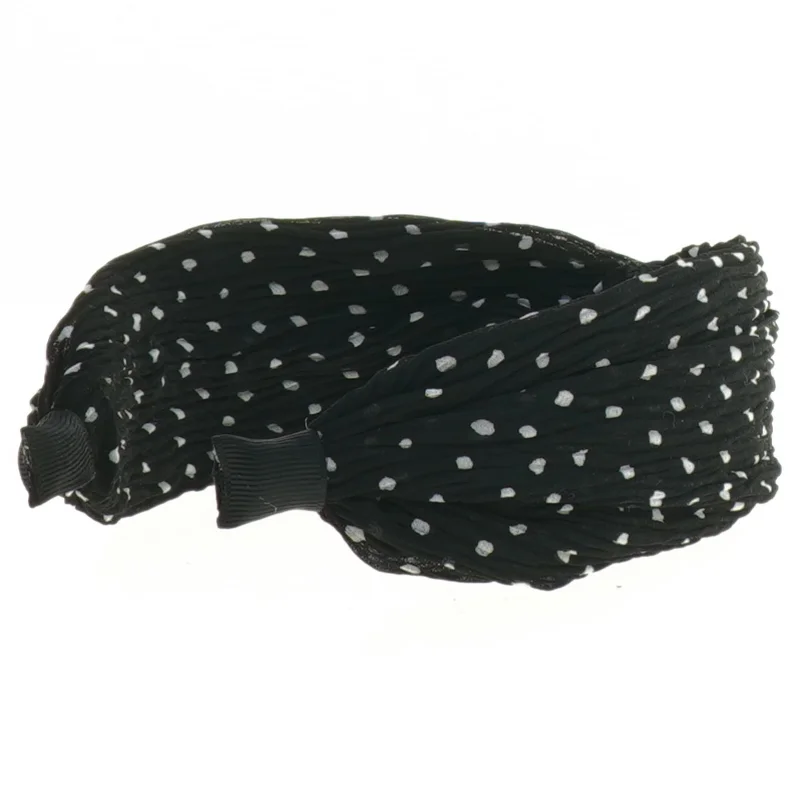 Sort pandebånd med hvide prikker (str. 15 x 14 x 5,5 cm)