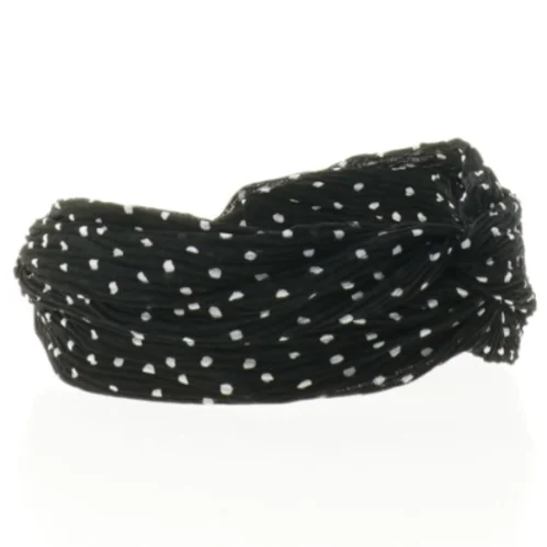 Sort pandebånd med hvide prikker (str. 15 x 14 x 5,5 cm)