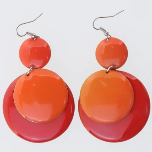 Farverige øreringe (str. 4 cm)