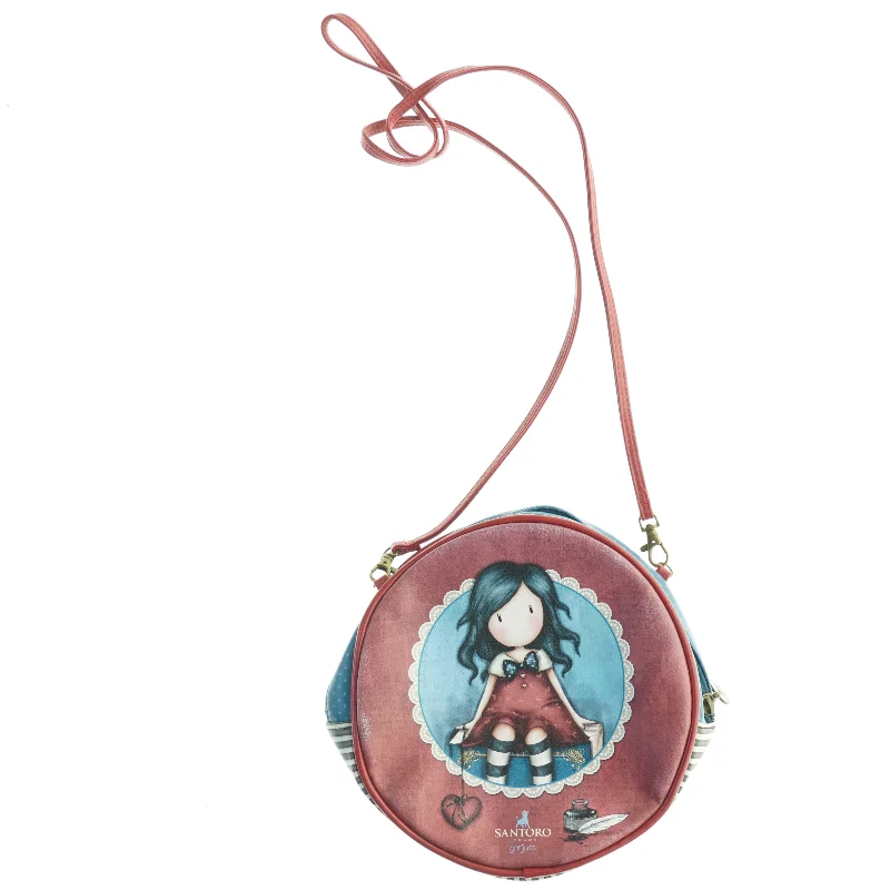 Rund skuldertaske med Gorjuss motiv fra Santoro (str. Diameter, 20 cm x 7 cm)