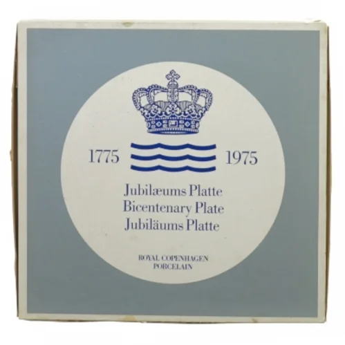 Jubilæums platte 1775-1975 fra Den Kongelige Porcelænsfabrik Aps (str. 18 cm)