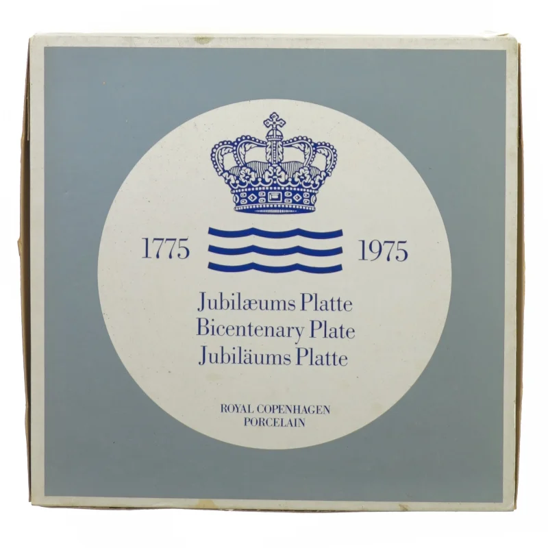 Jubilæums platte 1775-1975 fra Den Kongelige Porcelænsfabrik Aps (str. 18 cm)