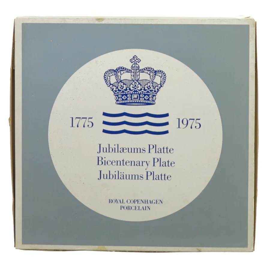 Jubilæums platte 1775-1975 fra Den Kongelige Porcelænsfabrik Aps (str. 18 cm)