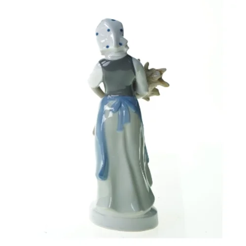 Bondepige i porcelæn fra Royal Copenhagen (str. 25 x 8 cm)