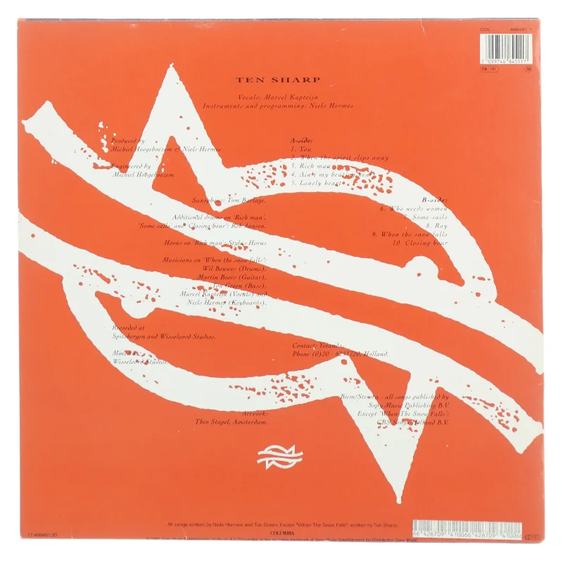 Ten Sharp - 'Under The Water-Line' Vinyl LP (str. 31 x, 31 cm)