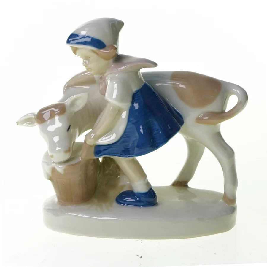 Malke pige i porcelæn (str. 11 x 6 x 13 cm)