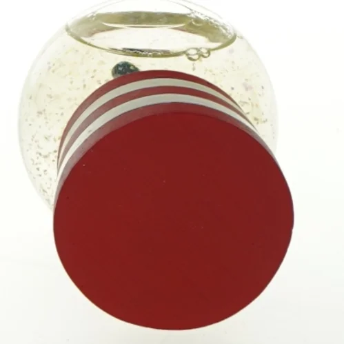 To Snekugler med nissepige og julemand (str. 10x8 cm)