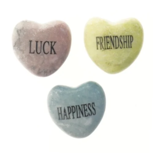 Dekorative hjerte sten fra Flying Tiger (str. 7x6,5 cm)