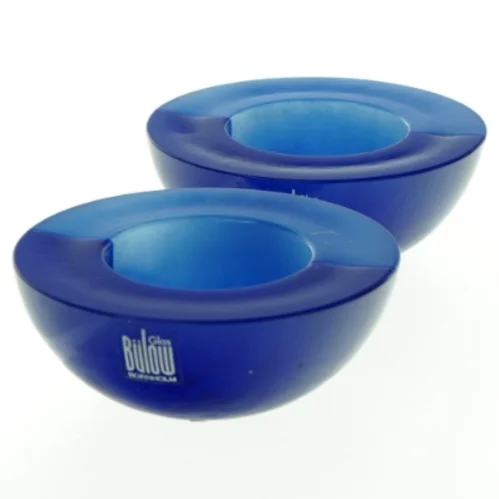 Blå lysestager fra Bülow (str. Ø. 8 cm)