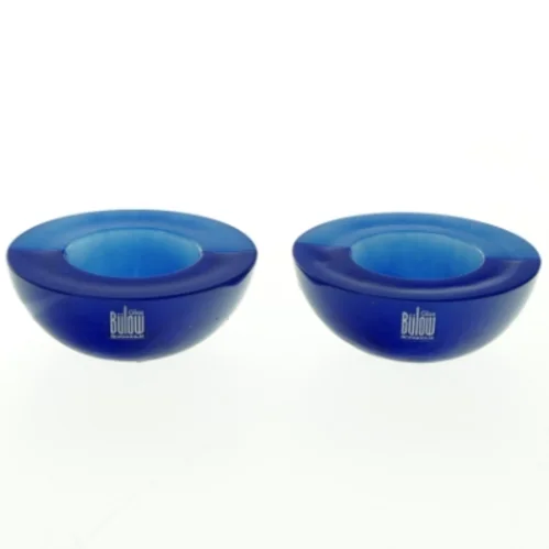 Blå lysestager fra Bülow (str. Ø. 8 cm)