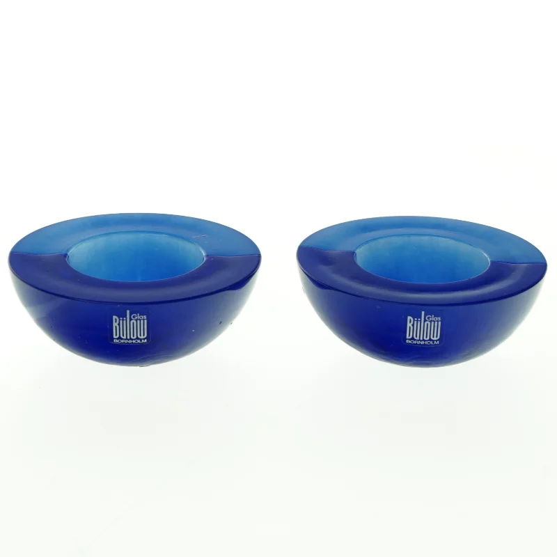 Blå lysestager fra Bülow (str. Ø. 8 cm)