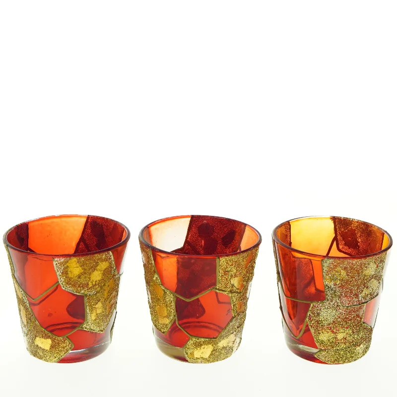 Dekorative glaslysestager (str. Ø. 6,5 cm. h. 6,5 cm)