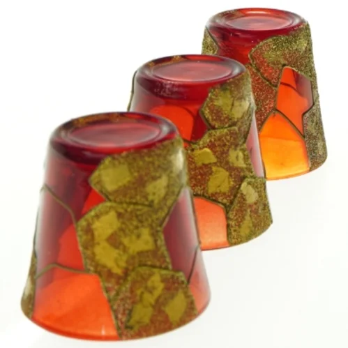 Dekorative glaslysestager (str. Ø. 6,5 cm. h. 6,5 cm)