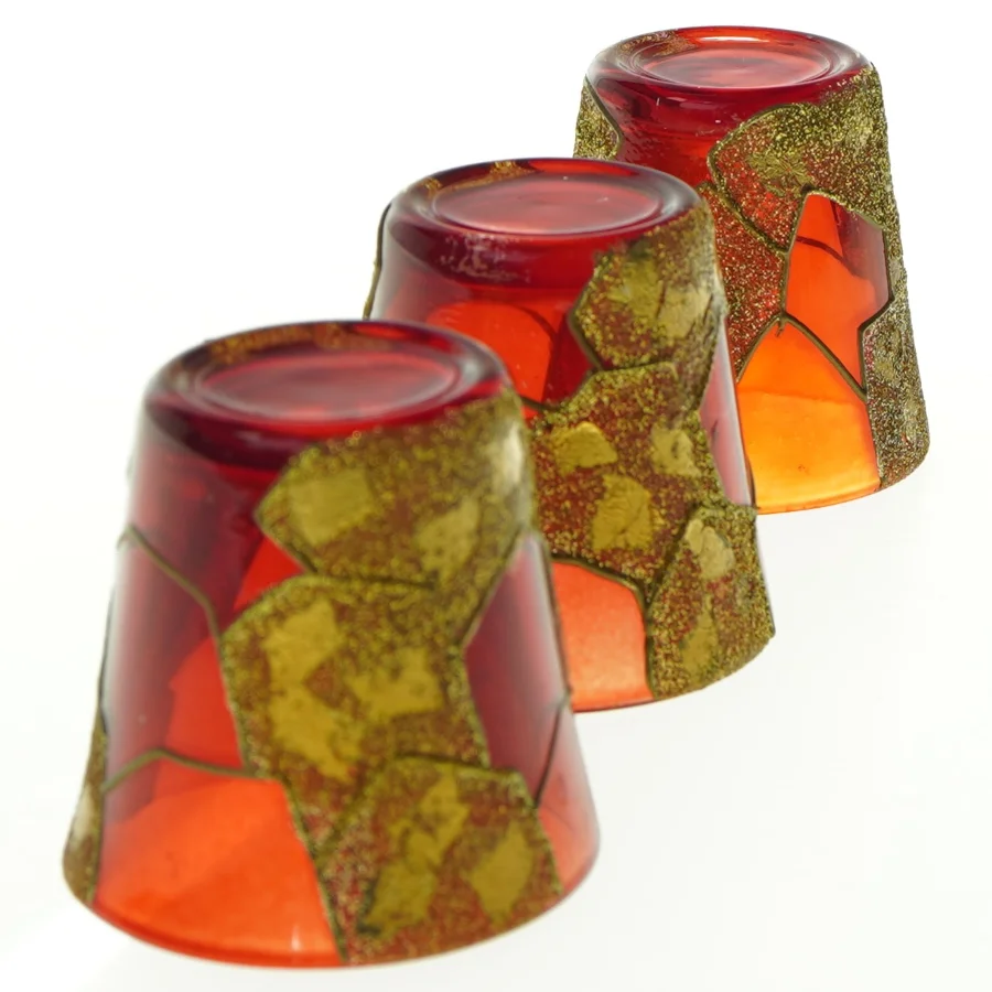 Dekorative glaslysestager (str. Ø. 6,5 cm. h. 6,5 cm)