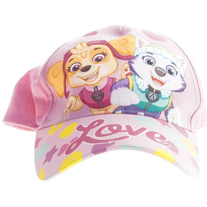 Lyserød Paw Patrol kasket til børn fra nickelodeon med motiv af Skye og Everst (str. Ø 17 cm)