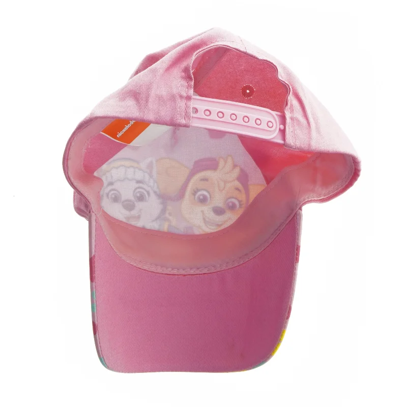 Lyserød Paw Patrol kasket til børn fra nickelodeon med motiv af Skye og Everst (str. Ø 17 cm)