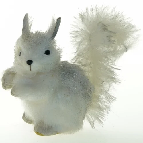 Jule glitter egern figur (str. 17x17 cm)